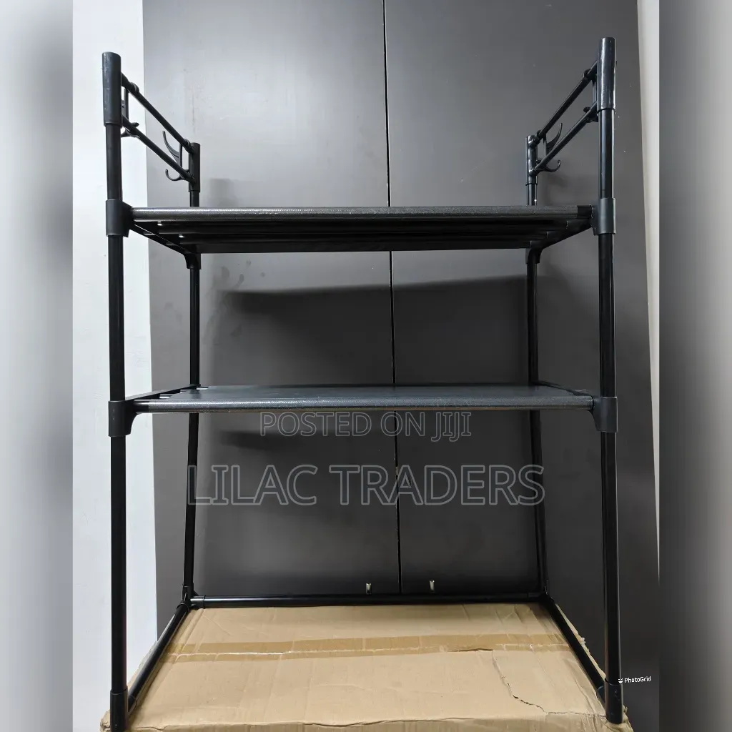 2 Tier Metallic Microwave Stand Bre