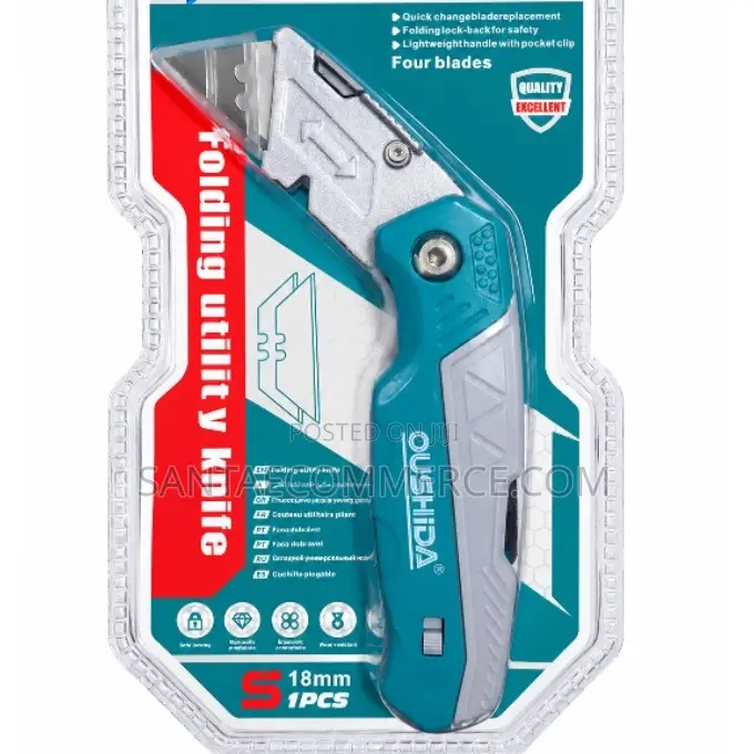 18mm Folding Utility Knife – Heavy-Duty Retractable Box Cutter