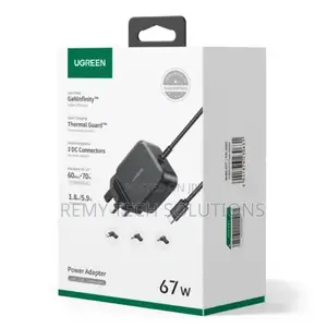 Ugreen USB-C 67w Pd Gan Tech Power Adapter Uk+3 Dc Connectors - X377