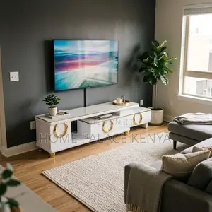 Home TV Stand; Extendable Marble Top Console Table