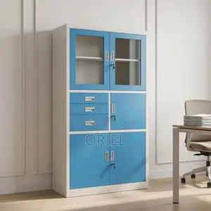 Blue Lockable Office Cabinet – Two-Door File and Storage Cupboard