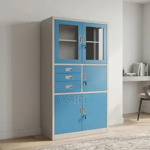 Blue Lockable Office Cabinet – Two-Door File and Storage Cupboard