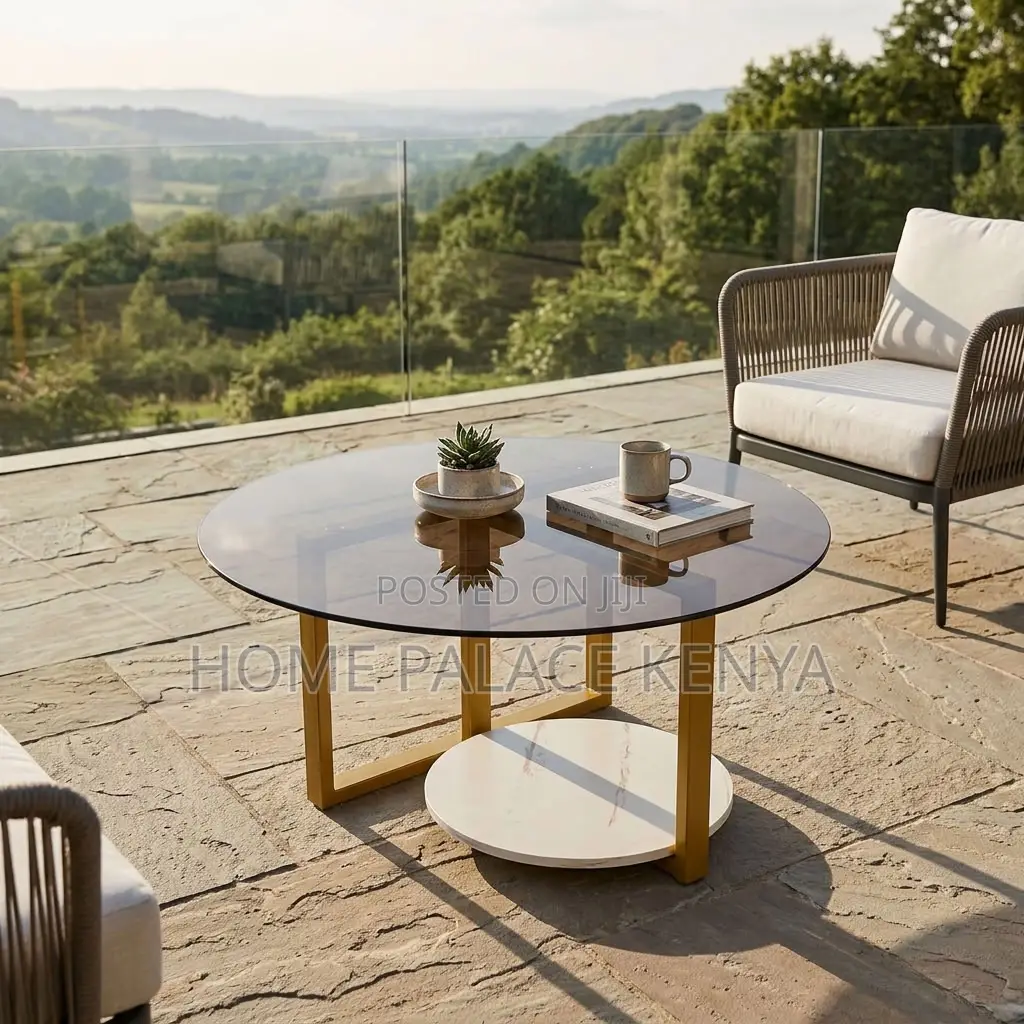 Coffee Table; 80cm Round Glass Coffee Table