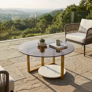 Coffee Table; 80cm Round Glass Coffee Table