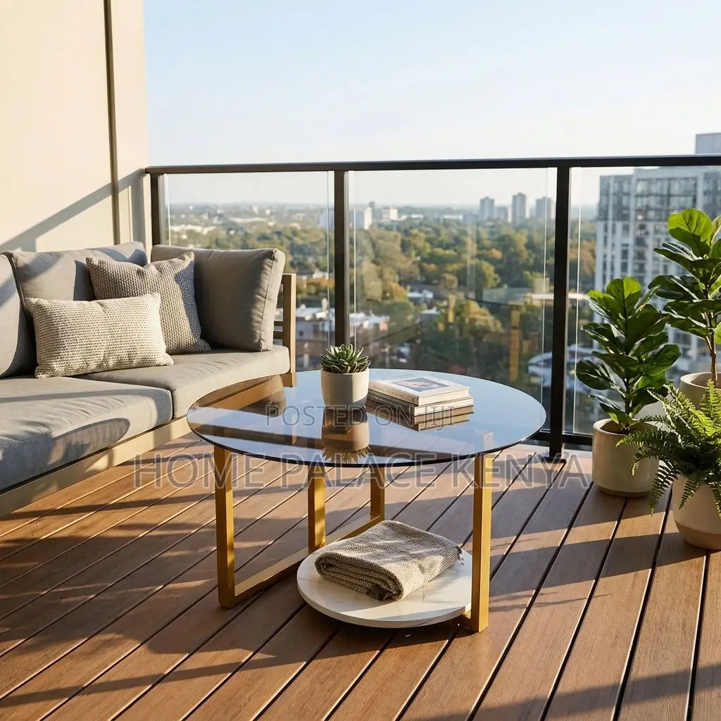 Coffee Table; 80cm Round Glass Coffee Table