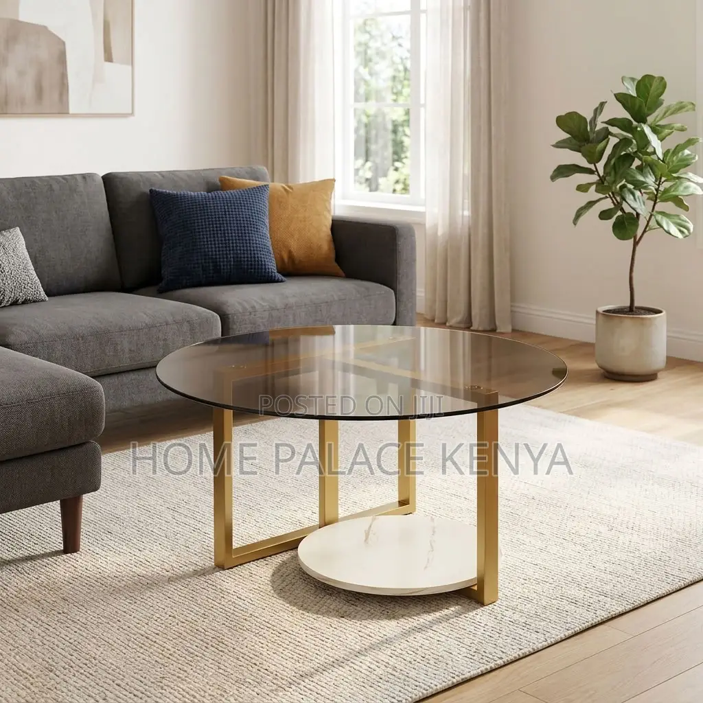 Coffee Table; 80cm Round Glass Coffee Table
