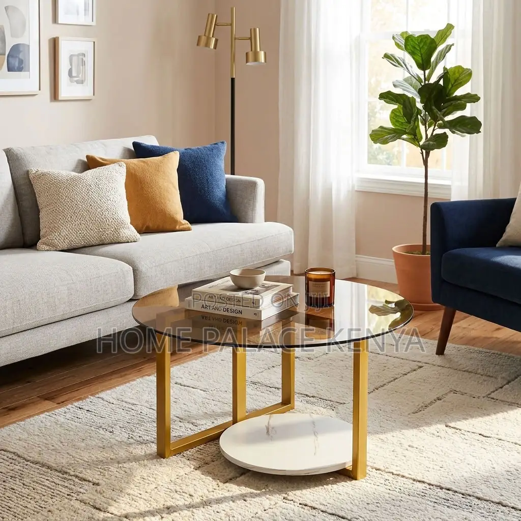 Coffee Table; 80cm Round Glass Coffee Table
