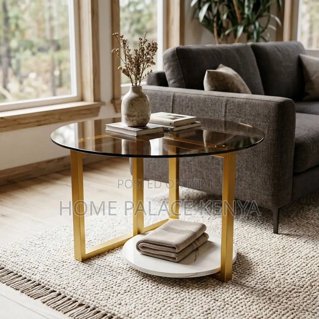 Coffee Table; 80cm Round Glass Coffee Table
