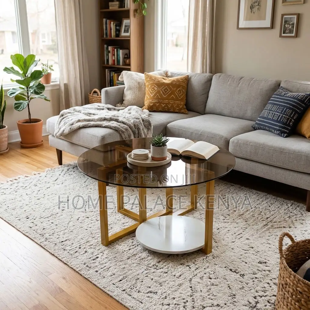 Coffee Table; 80cm Round Glass Coffee Table