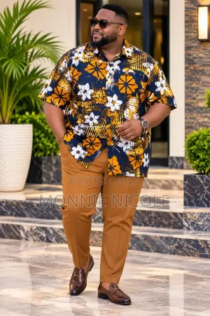 African Casual Plus Size Male Shirt