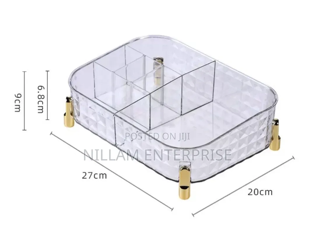 5-Compartment Water Ripple Cosmetic Storage Box