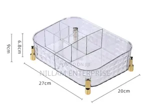 5-Compartment Water Ripple Cosmetic Storage Box