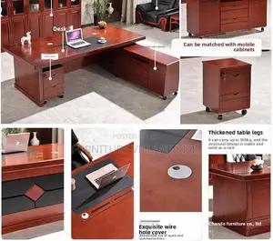 2M Mahogany Office Desk- Reddish