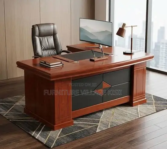 2M Mahogany Office Desk- Reddish