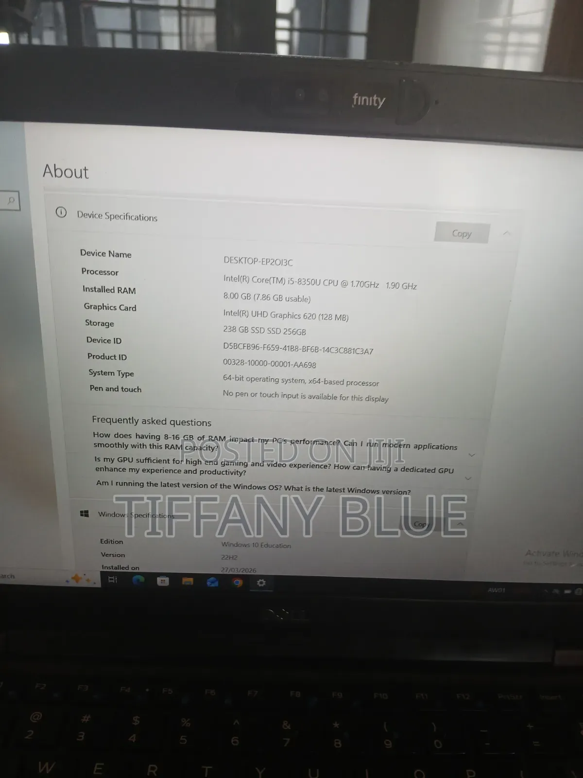 Laptop Dell 8GB Intel Core i5 SSD 256GB