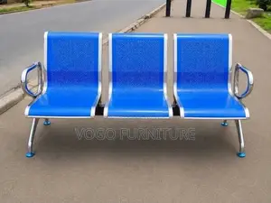Reception Bench; Blue 3-Seater Reception Bench