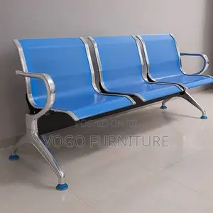 Reception Bench; Blue 3-Seater Reception Bench
