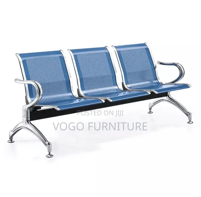 Reception Bench; Blue 3-Seater Reception Bench