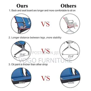 Reception Bench; Blue 3-Seater Reception Bench