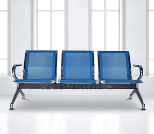Reception Bench; Blue 3-Seater Reception Bench