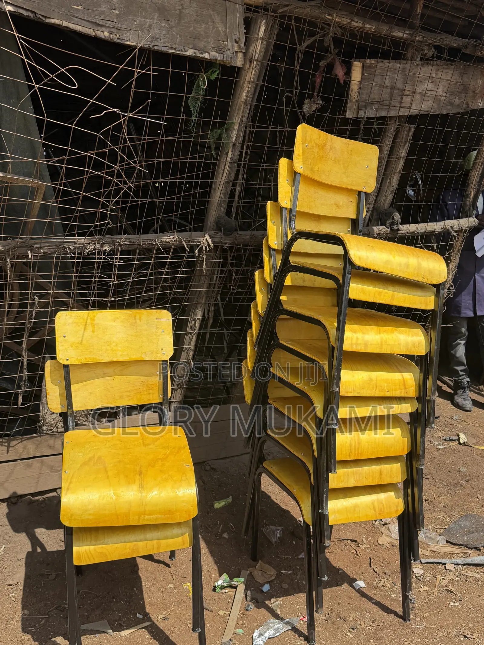 Varnished JSS School Chairs Branded