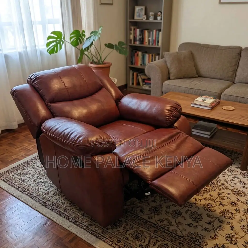 Recliner Sofa; Comfortable Single Leather Recliner Sofa