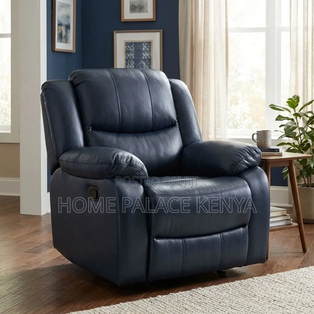 Recliner Sofa; Comfortable Single Leather Recliner Sofa