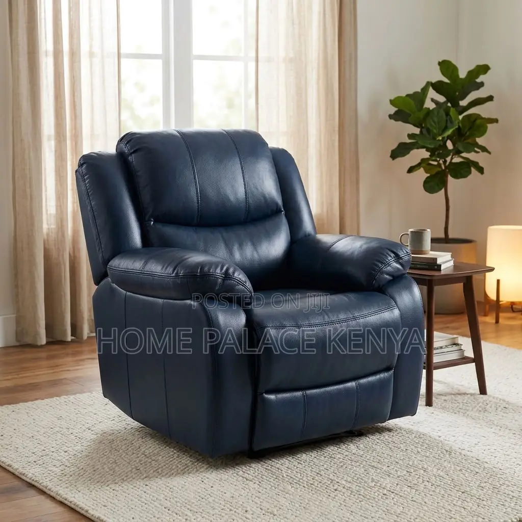 Recliner Sofa; Comfortable Single Leather Recliner Sofa