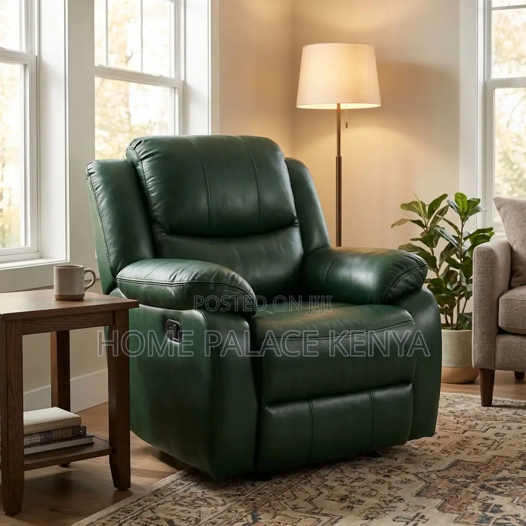 Recliner Sofa; Comfortable Single Leather Recliner Sofa
