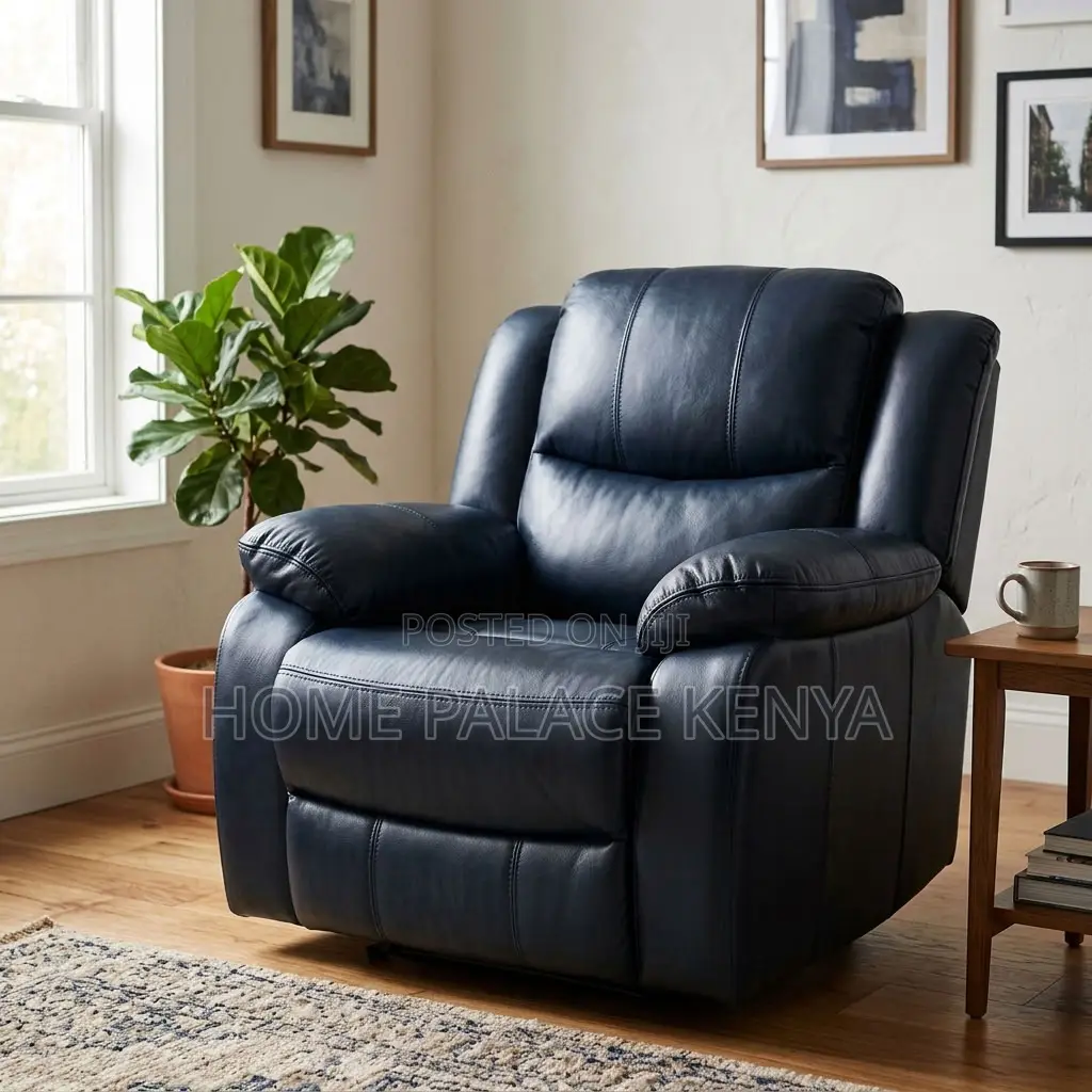 Recliner Sofa; Comfortable Single Leather Recliner Sofa