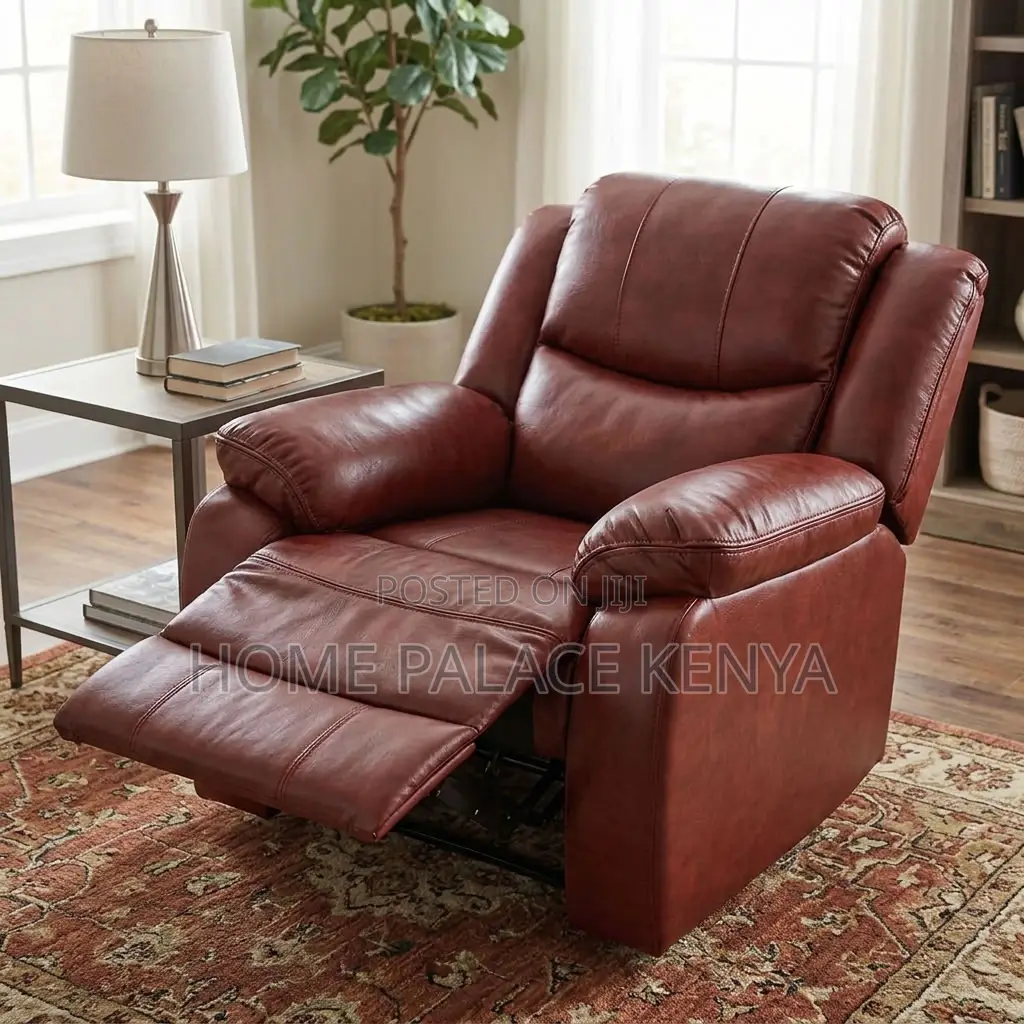 Recliner Sofa; Comfortable Single Leather Recliner Sofa
