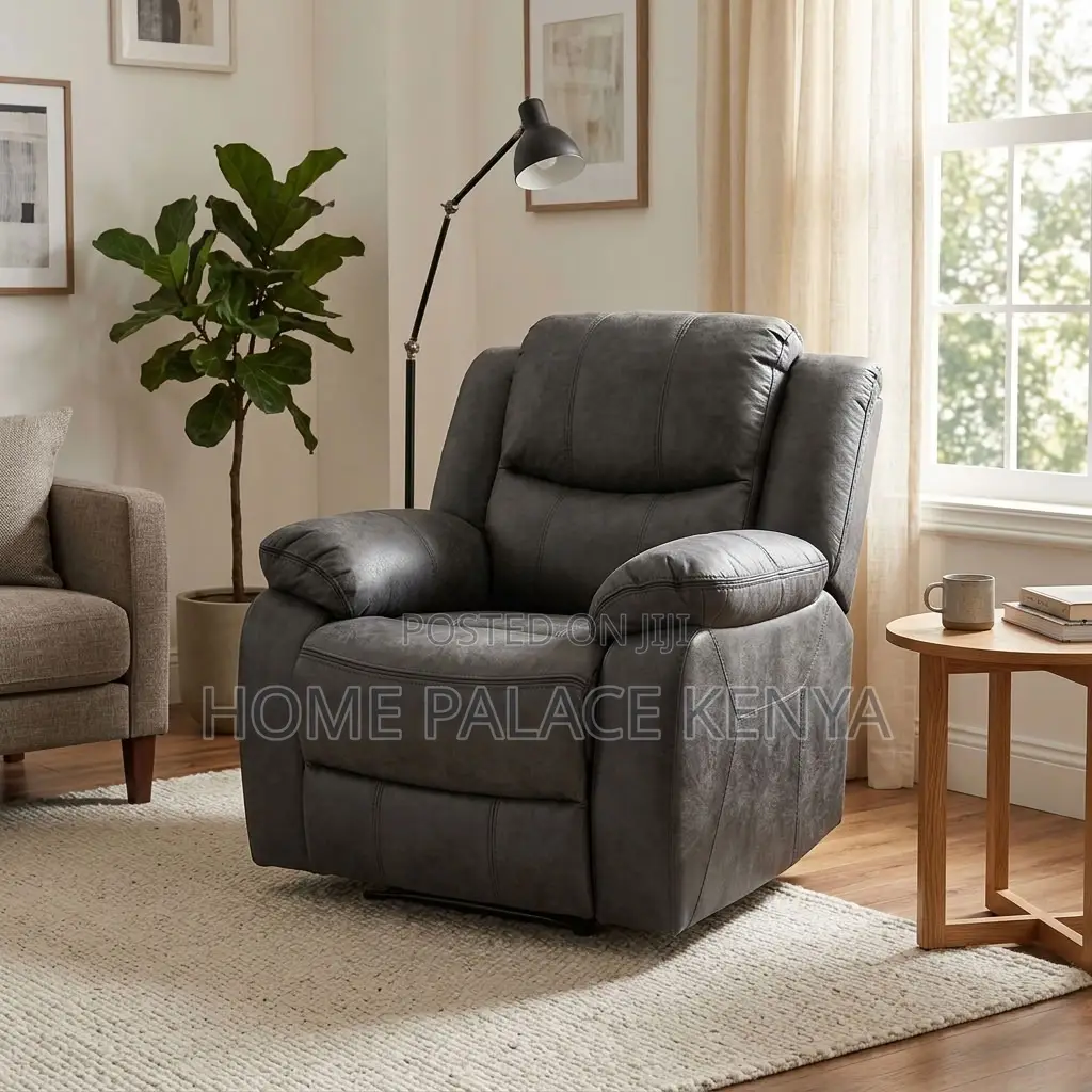 Recliner Sofa; Comfortable Single Leather Recliner Sofa