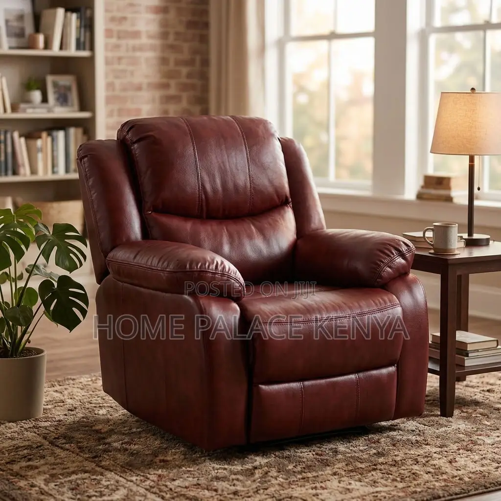 Recliner Sofa; Comfortable Single Leather Recliner Sofa