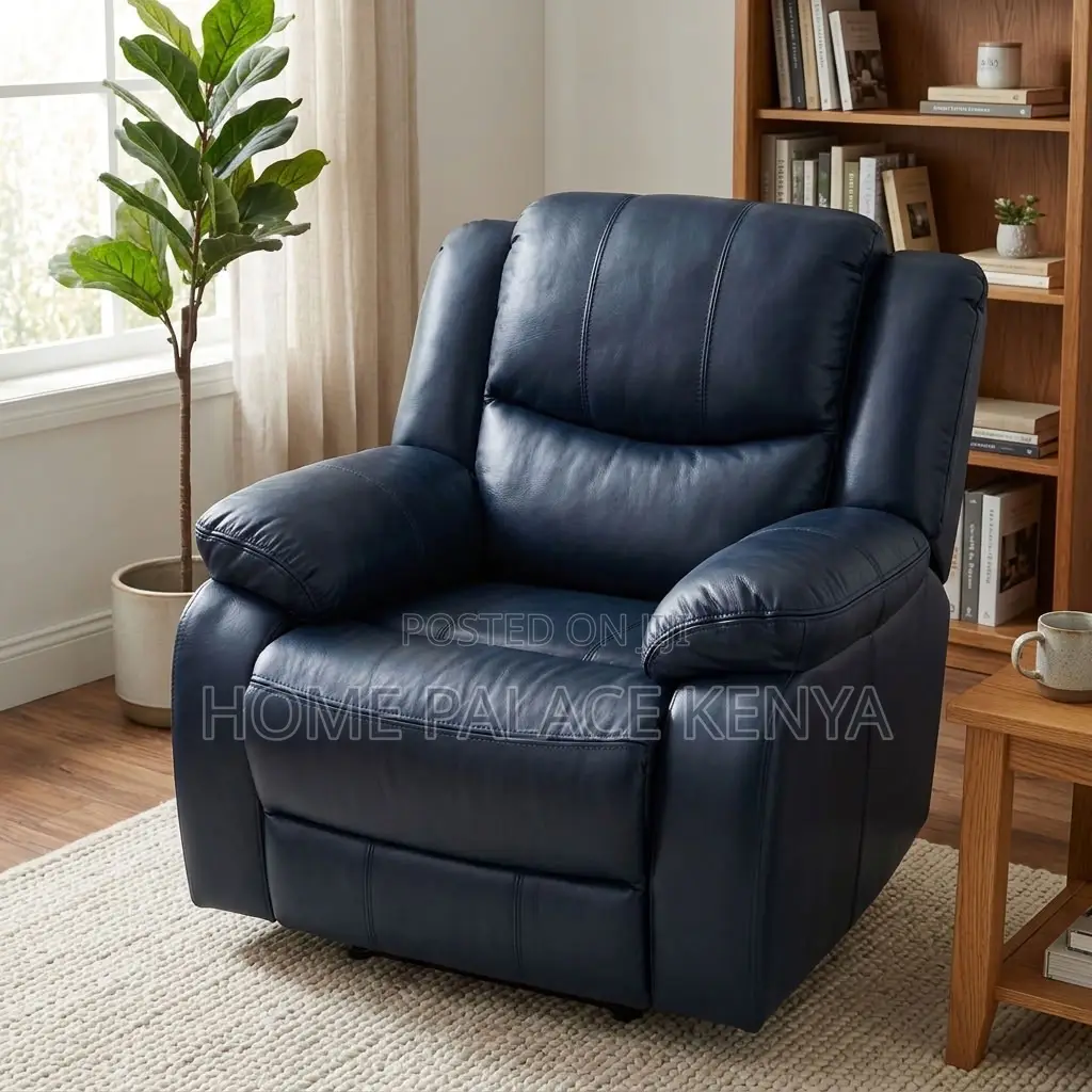 Recliner Sofa; Comfortable Single Leather Recliner Sofa