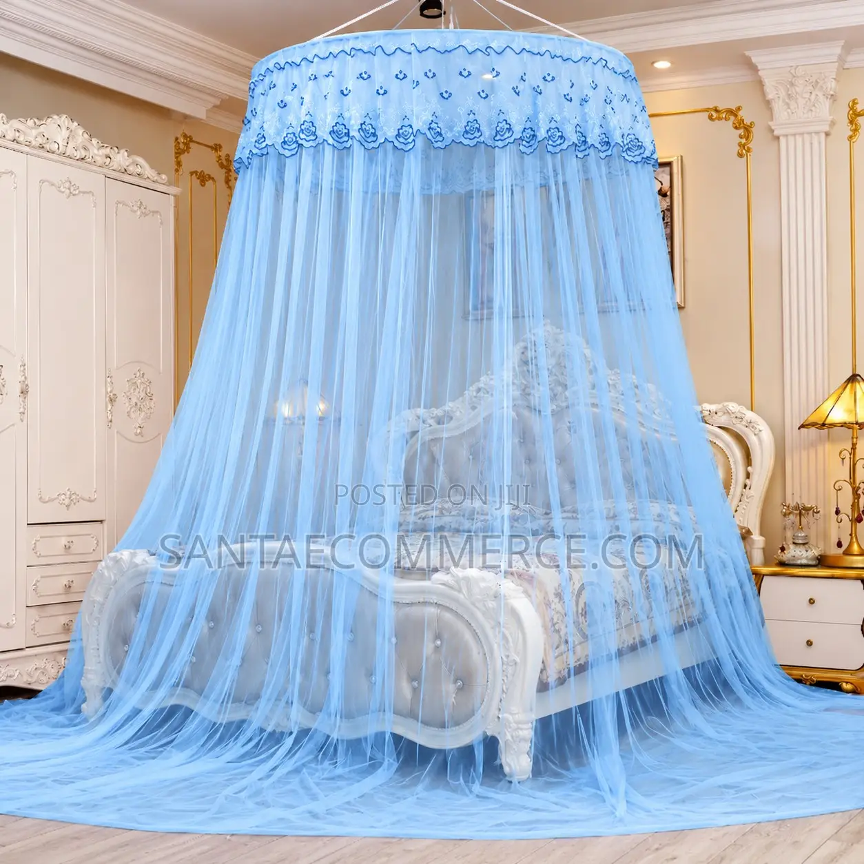 Pink Round Mosquito Net Canopy – 7 X 8 Ft Luxury Hanging Bed Netho