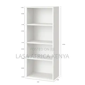 4-Tier Compact Wooden Bookcase Storage Organiser