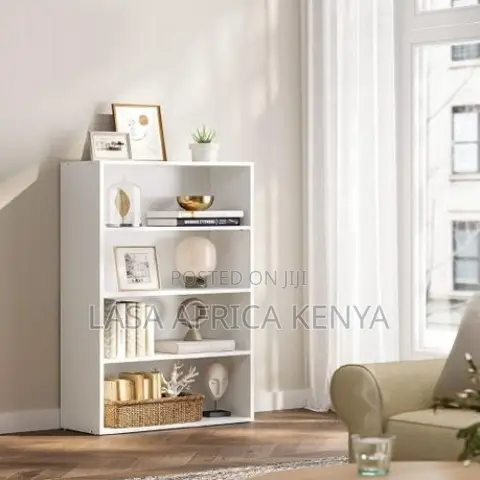 4-Tier Compact Wooden Bookcase Storage Organiser