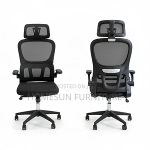 Office Chair – Black Ergonomic Mesh With Adjustable Headrest