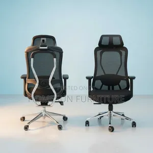 Office Chair – Black Mesh Ergonomic Chair With Headrest