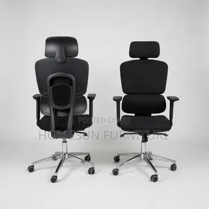 Office Chair – Black Executive Chair With Adjustable Headrest