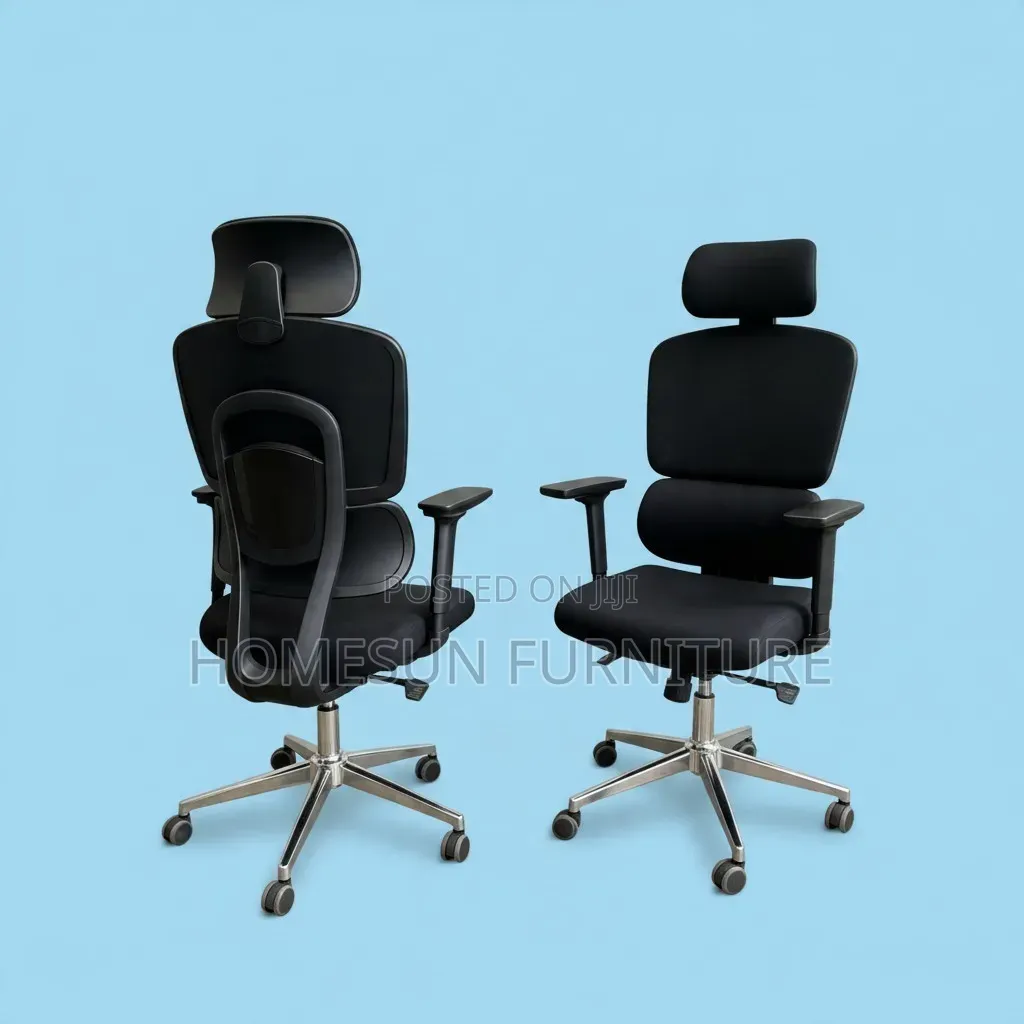 Office Chair – Black Executive Chair With Adjustable Headrest