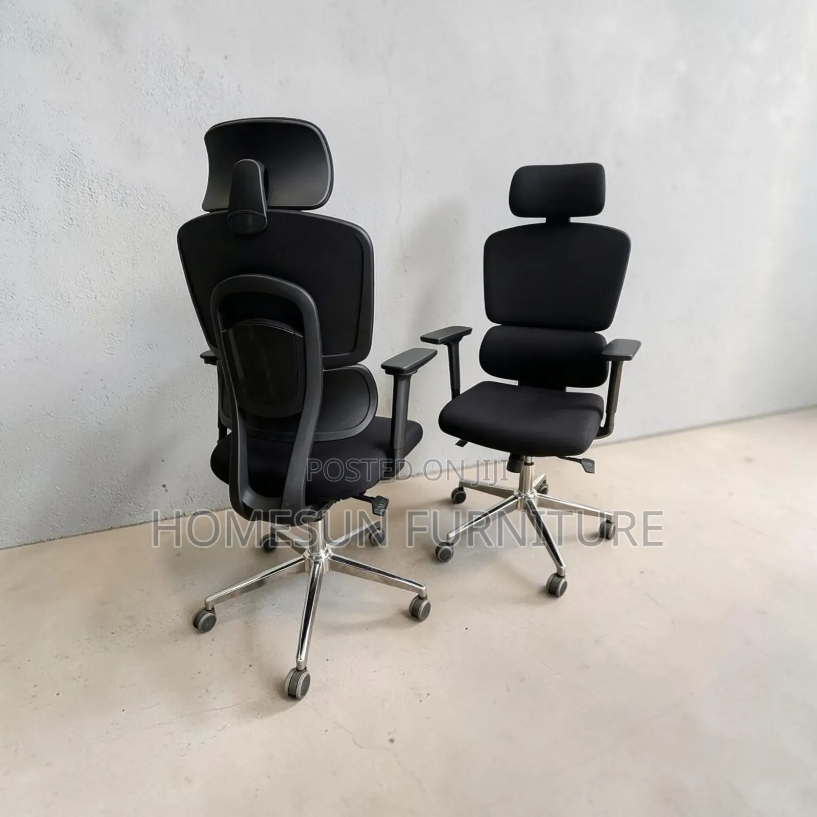 Office Chair – Black Executive Chair With Adjustable Headrest