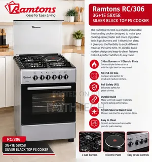 Ramtons RC/306 Silver and Black Freestanding Cooker