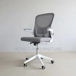 Office Chair – Grey Mesh Chair With White Frame
