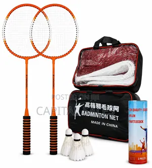Badminton Net, Rackets and Shuttlecocks Two Sets