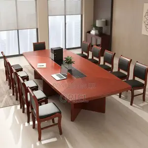 2.4m Mahogany Boardroom Table – Spacious Executive Meeting Desk