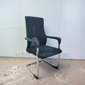 Office Chair – Black Mesh Visitor Chair With Metal Frame