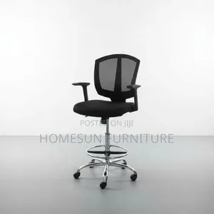 Office Chair – Black Adjustable Drafting Chair With Footrest