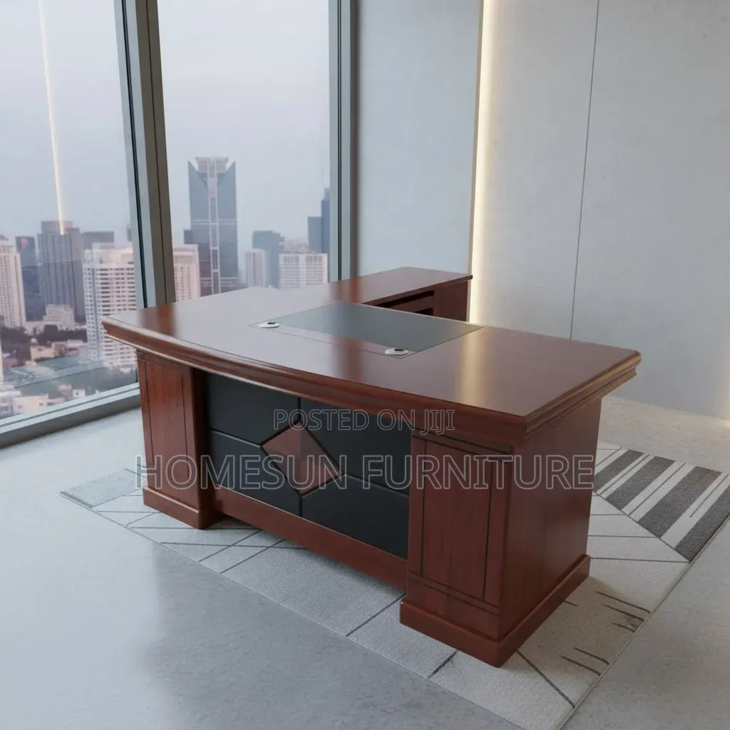 1.6meter Desk – Mahogany Executive Desk With Storage