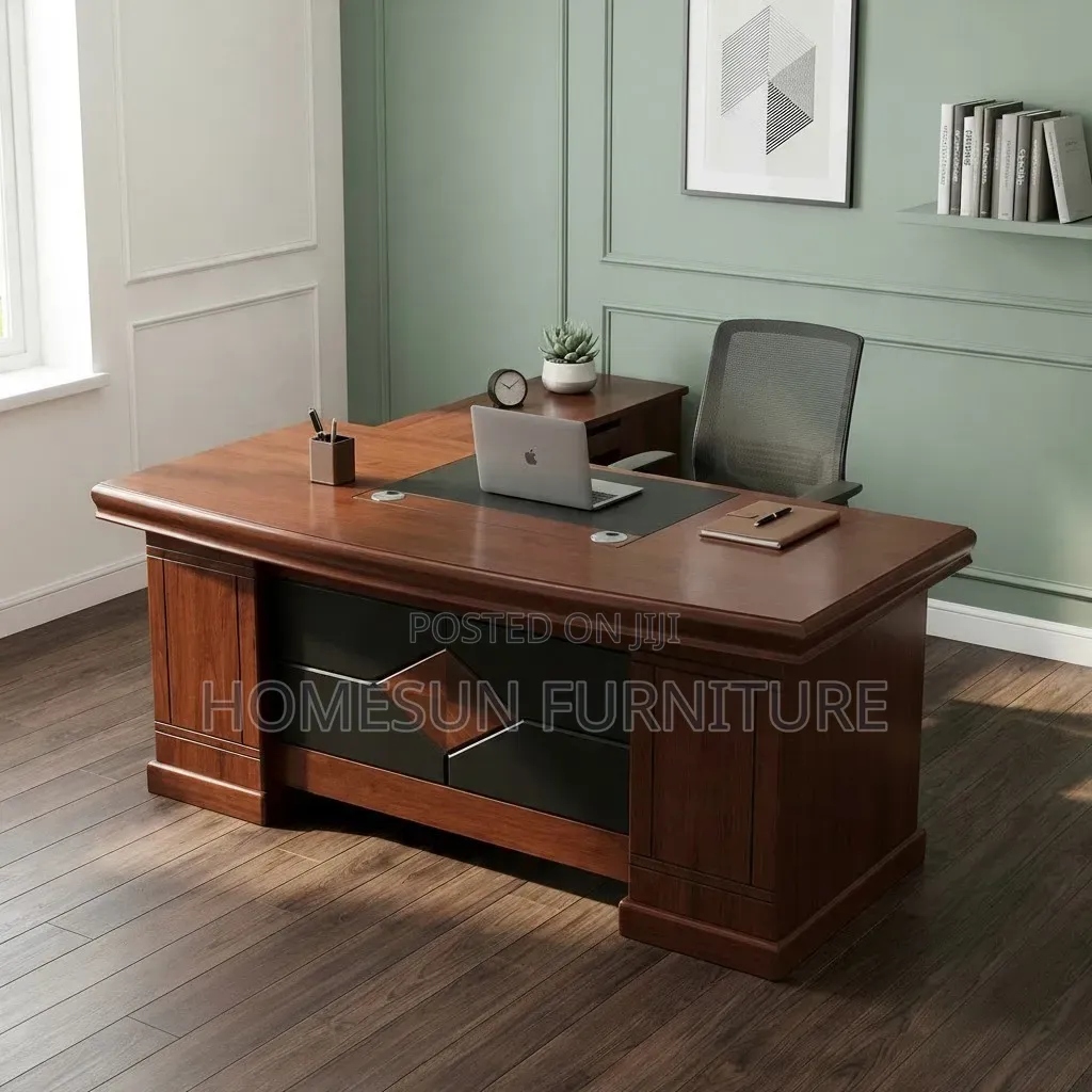 1.6meter Desk – Mahogany Executive Desk With Storage
